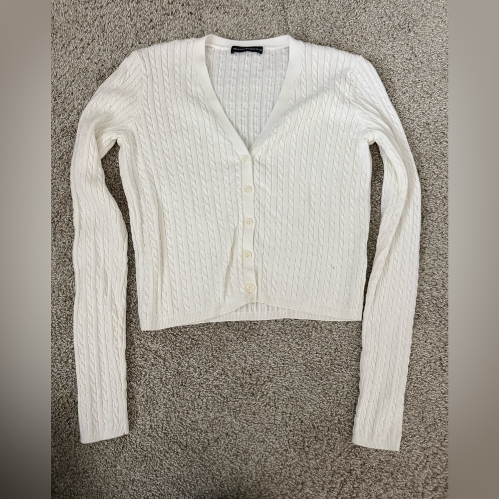 Brandy Melville Cream Cable Knit Cardigan